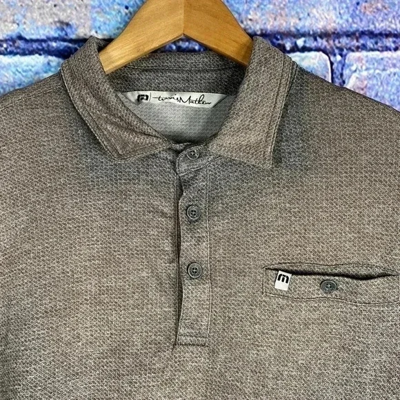 Travis Mathew Gray Polo Shirt Medium - Picture 3 of 7